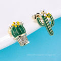 Shangjie OEM 925 Silver Needle Cactus Cactus Moucles d&#39;oreilles Cactus Cactus Hoops Zircon 2021 Boucles d&#39;oreilles tendances